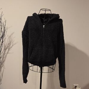 SKIMS Black Fuzzy Hoodie